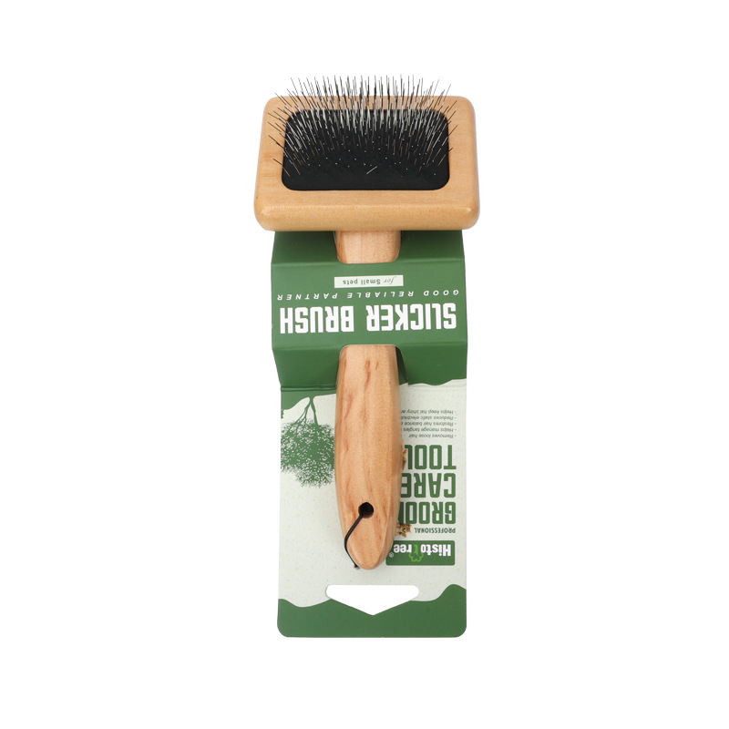 Dog & Cat Brush, Pet Slicker Brush With Bamboo Handle For Large Medium & Short Hair Elegant Grooming Comb For Removing Shedding, Tangles And Dirt photo 2