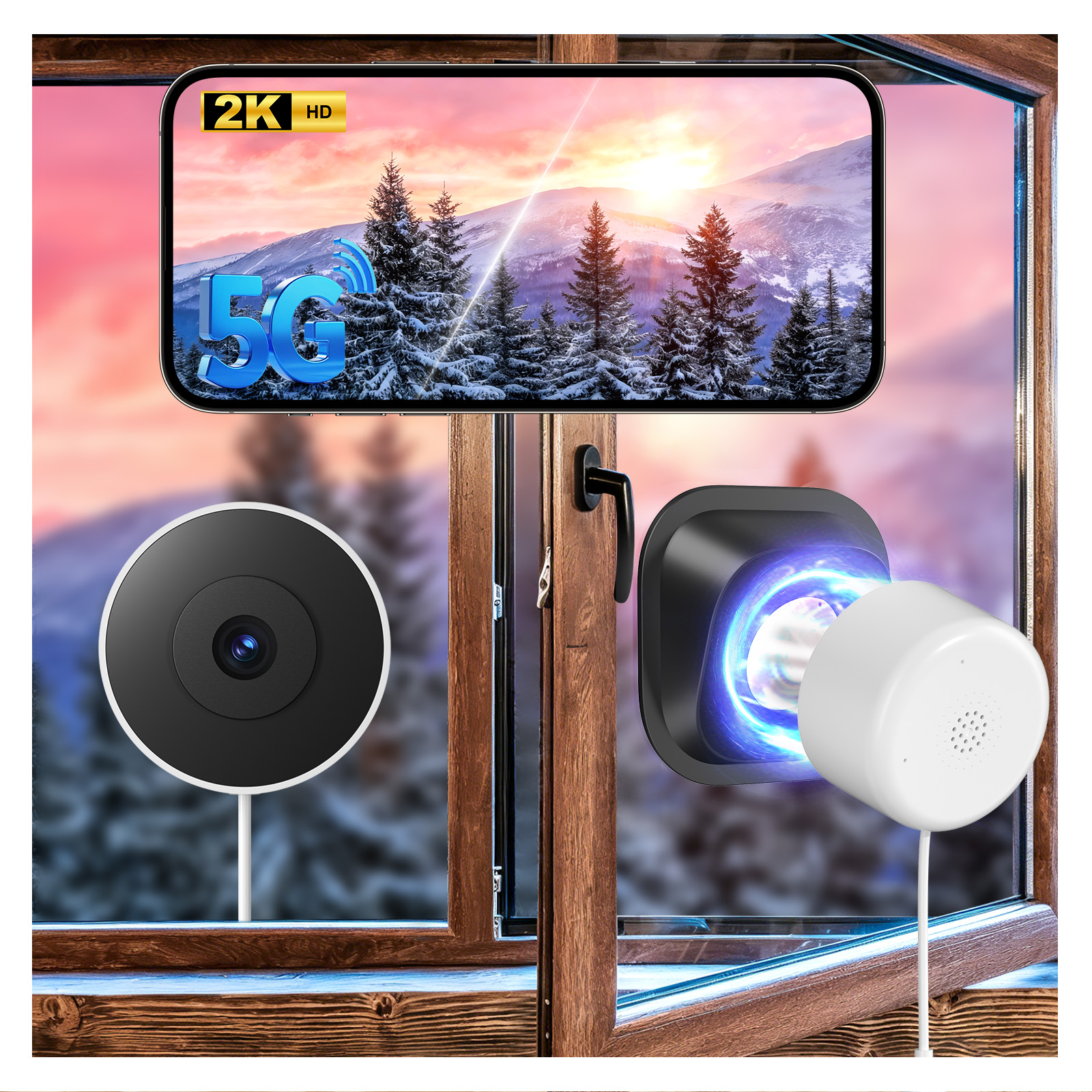 WESECUU AI Connected W'911 Call Advanced AI Description Notification Integrated Chatgpt Wifi Pet Vehicle Alert Window Camera photo 4