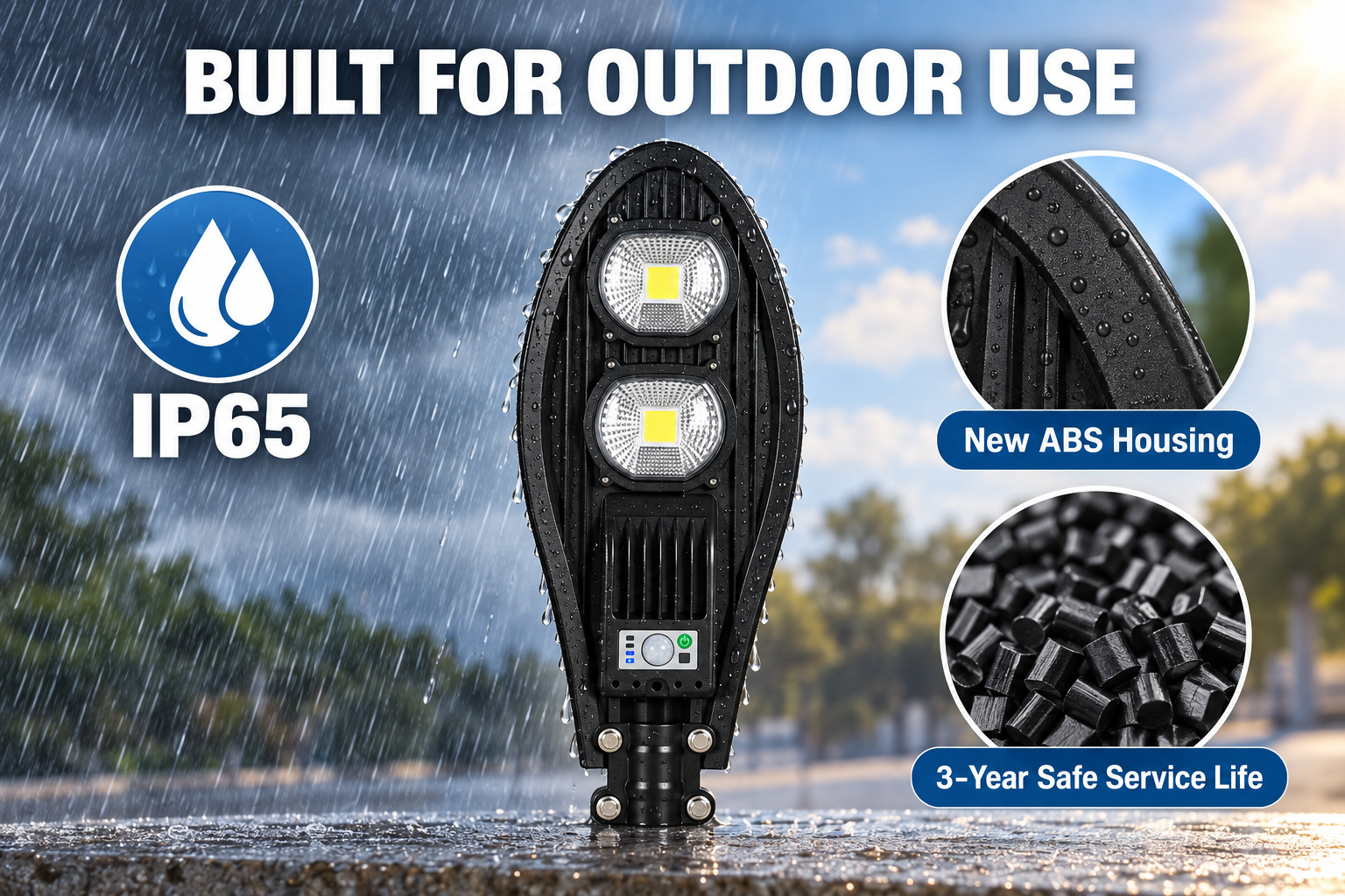 Solar Powered Rechargeable Motion Sensor Waterproof LED Work Light 40W For Auto W736B Street IP65 photo 6