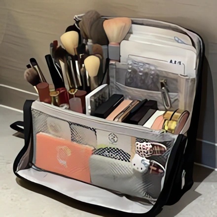 Vertical Cosmetic Bag Magnetic Vertical Large-capacity Portable Travel Cosmetic Toiletry Bag High-value Cosmetic Storage Bag photo 1
