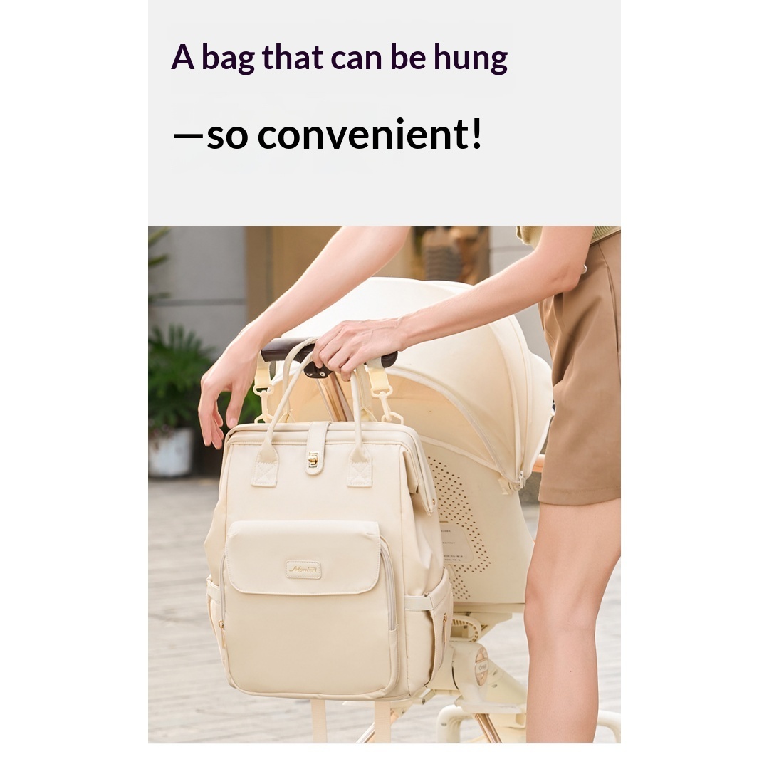 Multi Functional Handheld Backpack Mother And Baby Bag For Outdoor Use, Large Capacity Dry Wet Separation, Mommy Bag - Light Gray photo 3