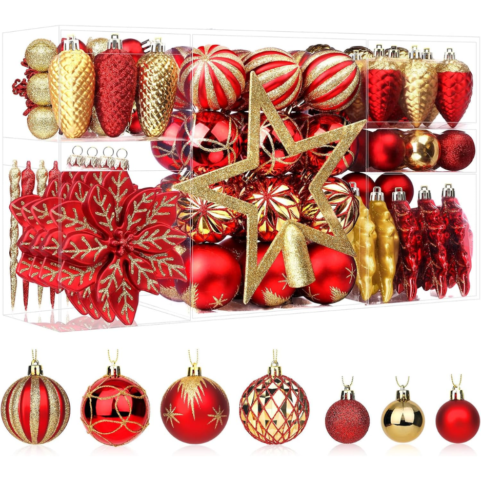 106 PCS Christmas Ball Ornaments For Christmas Tree Decorations photo 1