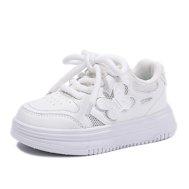 2026 Spring Summer Kids Skate Shoes, Breathable Mesh White Sneakers For Girls, Lightweight Versatile Performance & Running Shoes photo 2