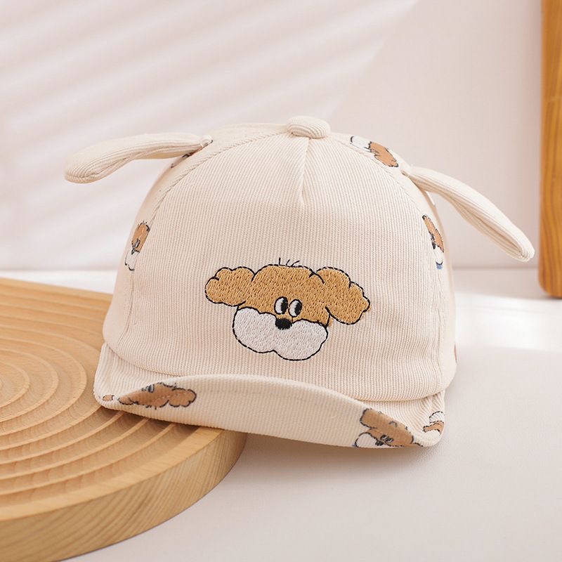Summer Boys And Girls' Embroidered Cartoon Dog Pattern Soft Brimmed Baseball Cap, Suitable For Outdoor Outings, Shopping And Fun Activities. photo 1