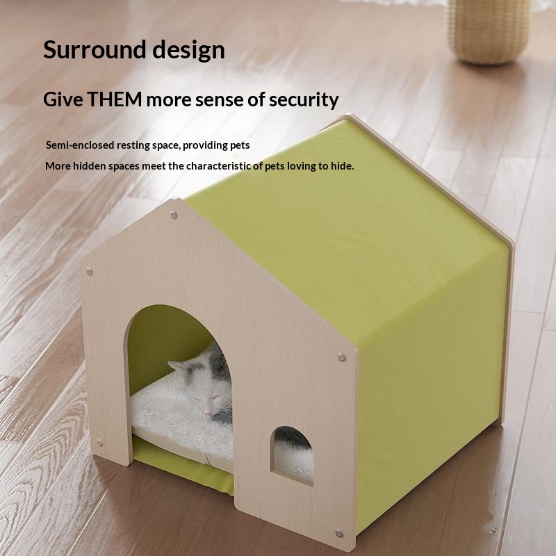 All-season Eco-friendly Solid Wood Pet Furniture, Washable & Breathable Cat Dog Bed photo 7