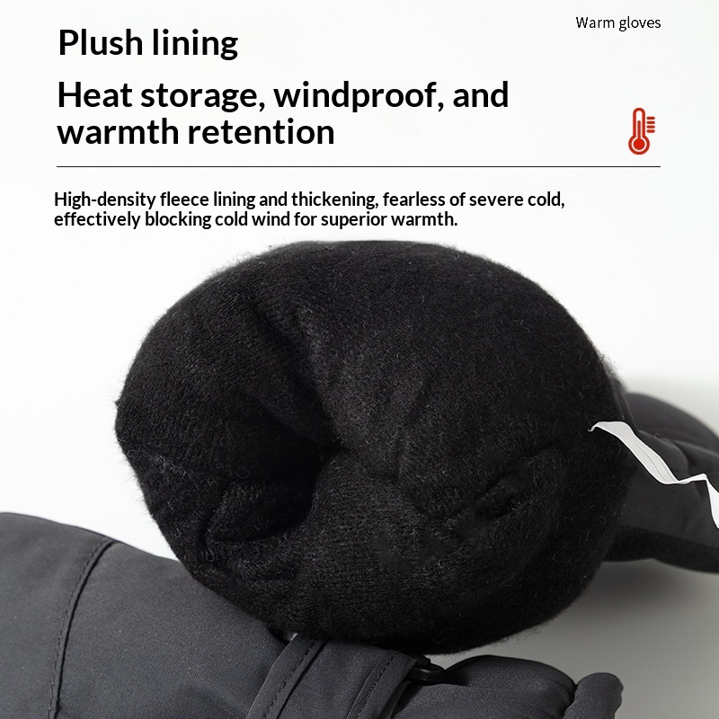 Cross-Border Winter Ski Gloves For Teenagers, Men And Women, Windproof, Waterproof, Fleece-Lined, Thickened, Warm, Suitable For Cycling, Windproof And Warm photo 4
