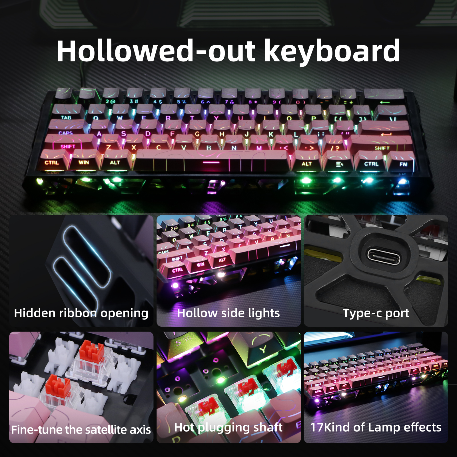 NJ61 Hollow Single-Mode Mechanical Keyboard photo 3
