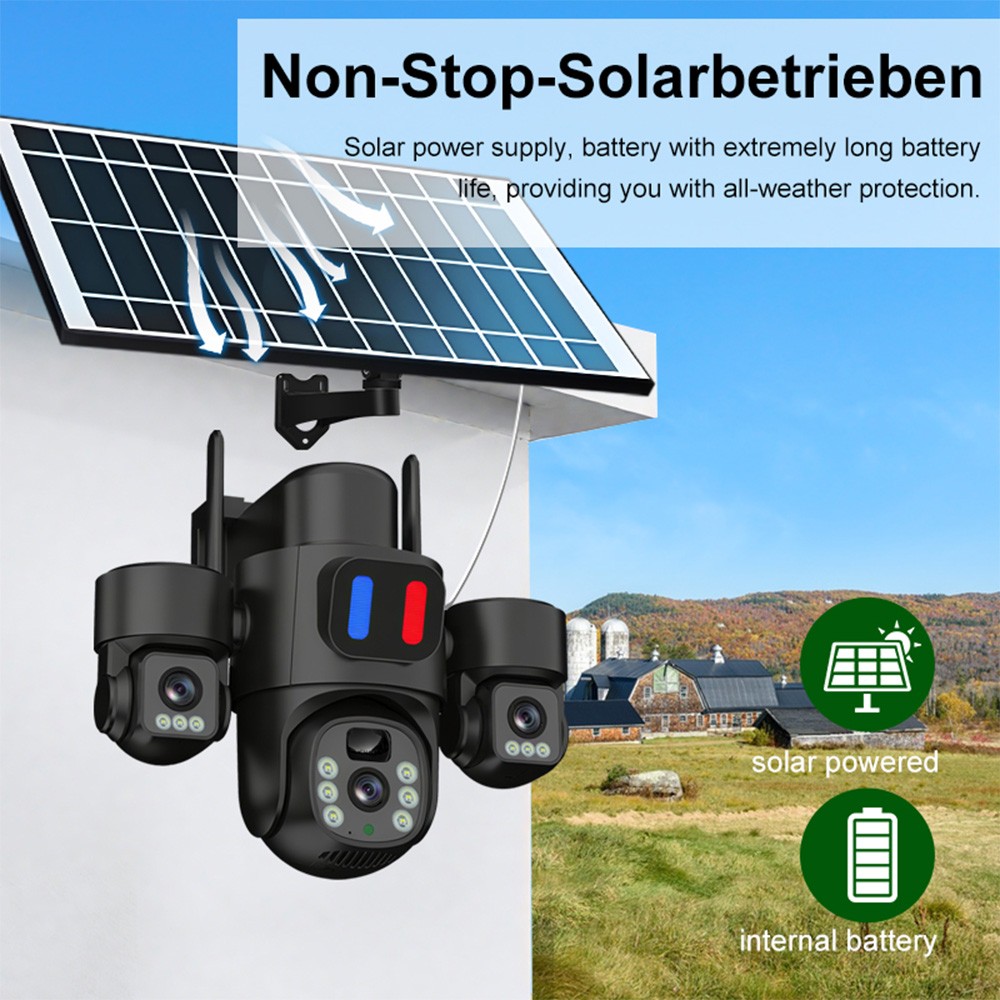 3-in-1 Wireless Solar Camera 360  Waterproof Durable Outdoor Energy Saving WIFI photo 5