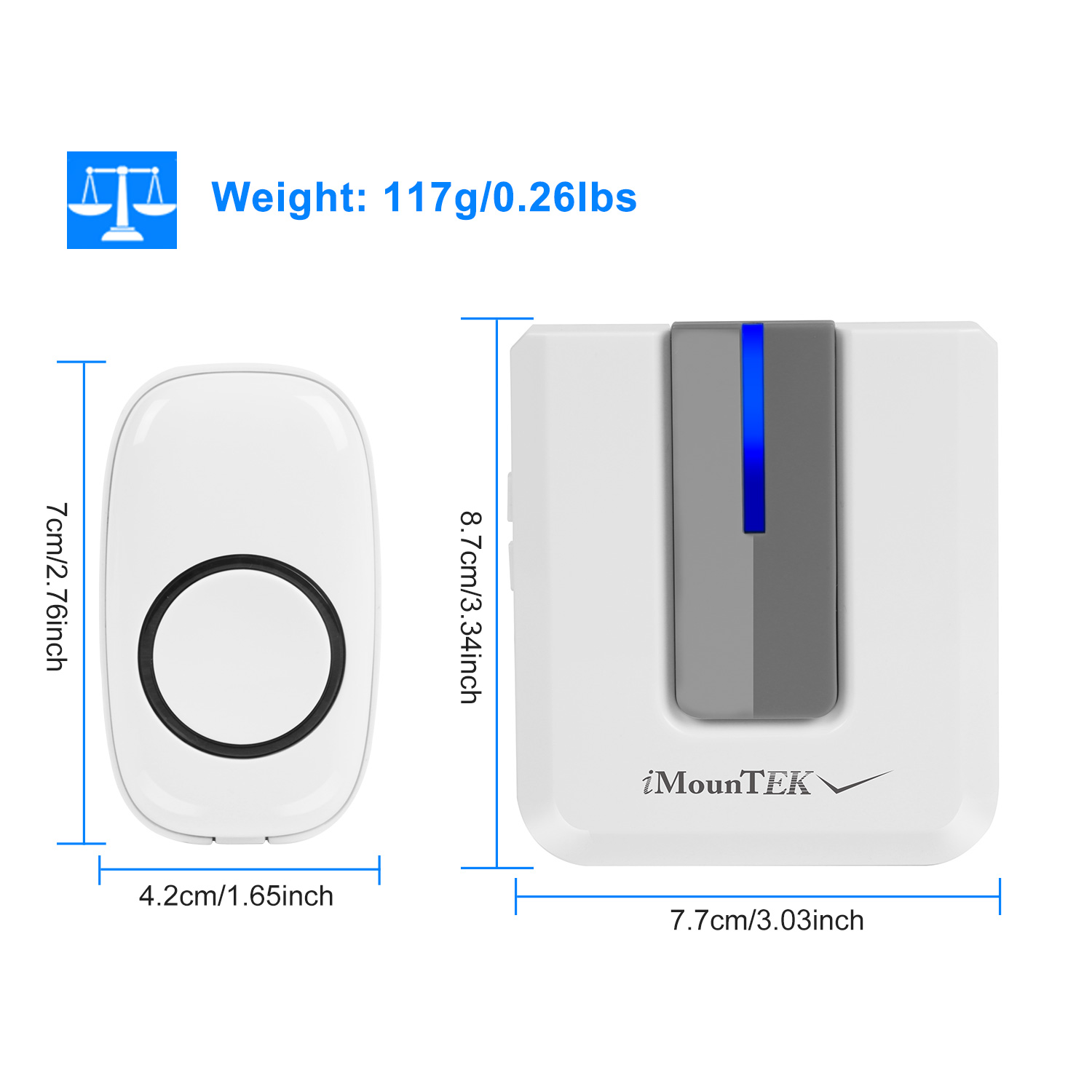 Wireless Doorbells Rings 1 Thousand FT Operating Range IP44 Waterproof Door Chime With 1 Plug Receiver Chimes 52 Melodies LED Indicator Bells For Office Apartment House photo 6
