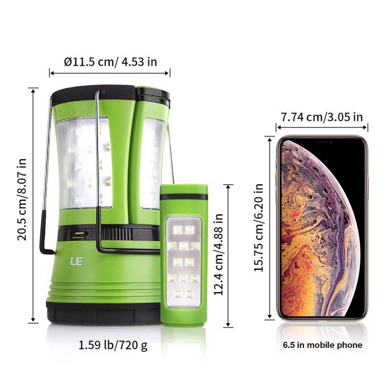 3 In 1 Camping Lantern With 2 Detachable Torches, Dual Power USB D Battery Camping Light, 600LM photo 1