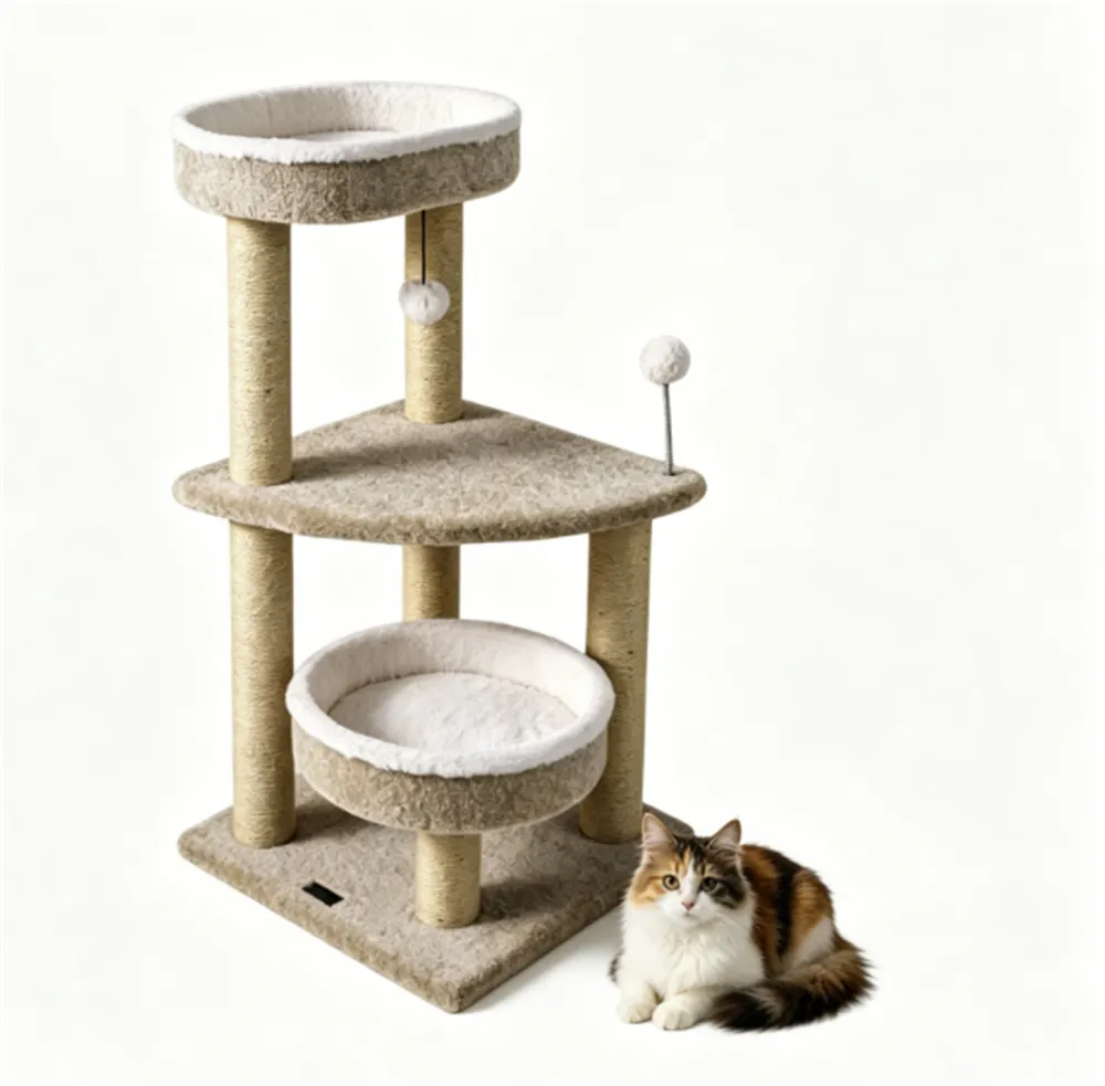 36" Compact SpaceSaving Cat Activity Center, HeavyDuty Stable Cat Climbing Furniture with Plush Rest Areas & Pompom Toy for Kittens & Adult Cats photo 2