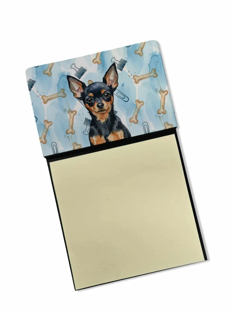 Black and Tan Russian Toy Coworker Watercolor Sticky Note Holder Refillable Dispenser Desk Accessory 3x3 Pad Gift photo 8