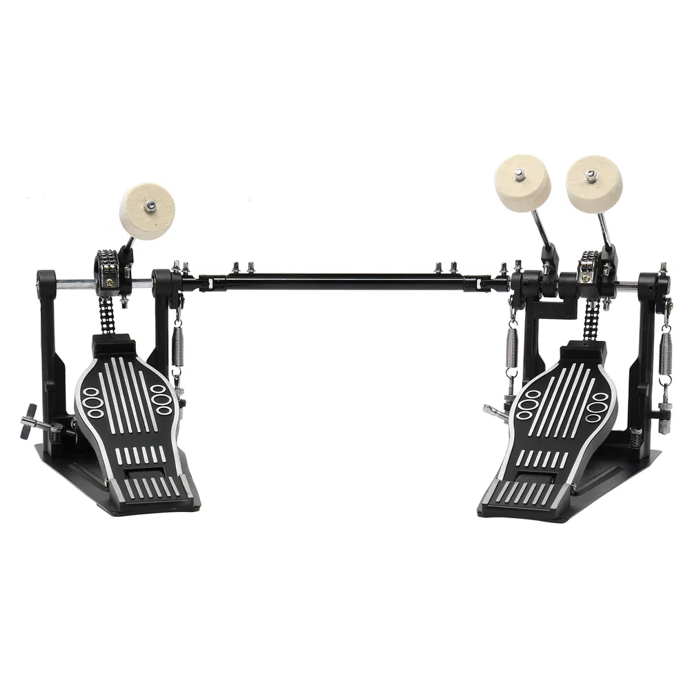 Wool Felt Hammer Double Drum Pedal Professional Double Bass Drum Pedal Black photo 2