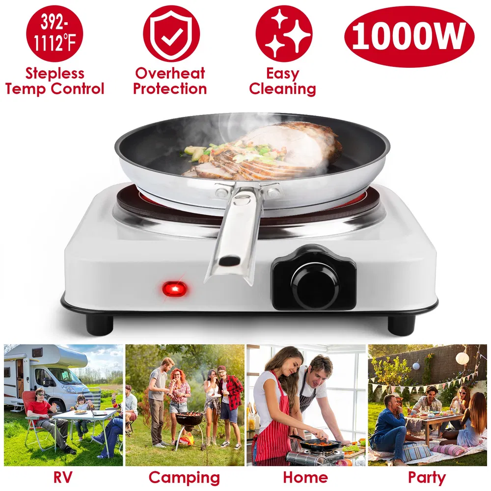 1200W Electric Infrared Single Burner Portable Heating Hot Plate Stove Countertop RV Hotplate with 7.5' Glass Cooktop Stepless Temperature Adjustments for Home RV Camp photo 3