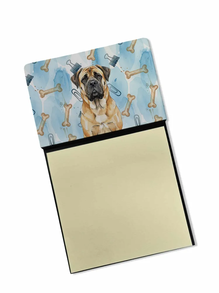 Fawn Mastiff Coworker Watercolor Sticky Note Holder Refillable Dispenser Desk Accessory 3x3 Pad Gift photo 8