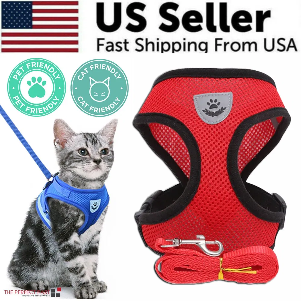 Cat Dog Pet Harness Adjustable Control Vest Dogs Reflective S M L XL Leash photo 8