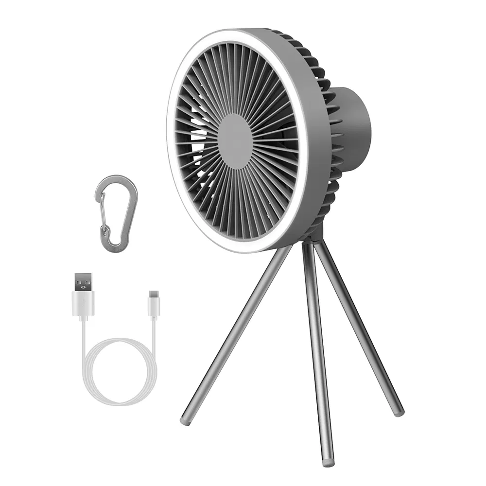 Camping Fan with Lantern 10000mAh Rechargeable Battery Powered Portable Tripod Fan for Tent with Hanging Hook photo 2