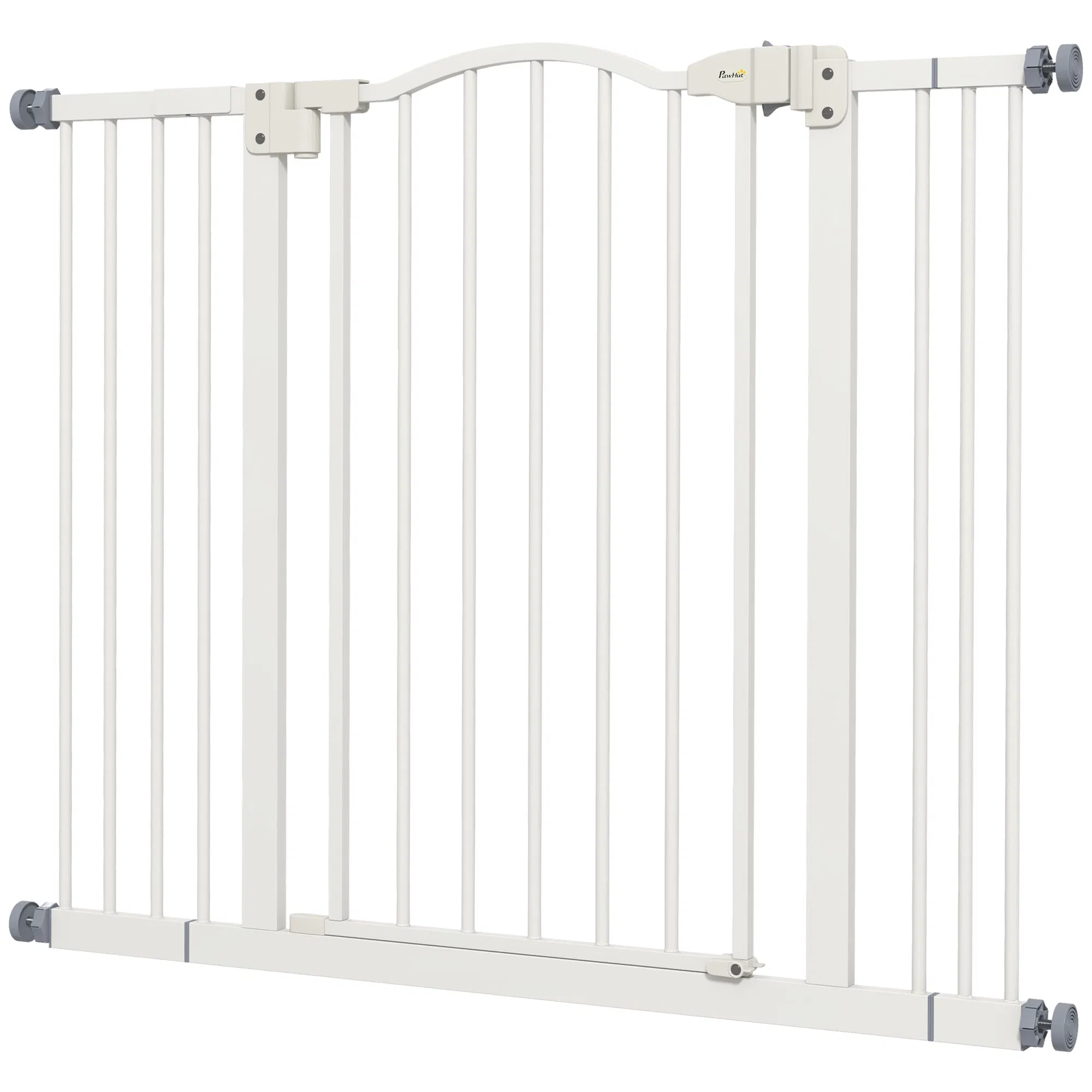 Extra Tall Dog Gate with Door, Pressure Fit, Auto Close, Double Locking for Doorways Hallways Stairs, 29"-39", White photo 1