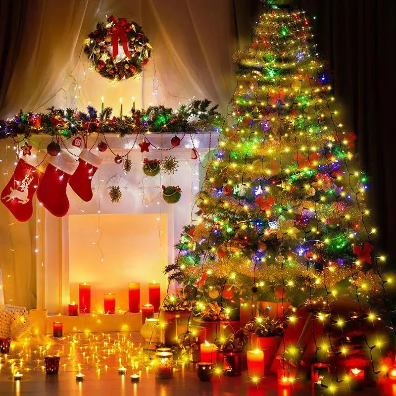 400 LED Christmas Icicle Lights Warm White Multicolor IP44 Waterproof 220V Plug In Fairy Curtain Lights Perfect for Xmas Tree Yard Garden Holiday Party Wedding Outdoor Indoor Decoration Needs photo 5