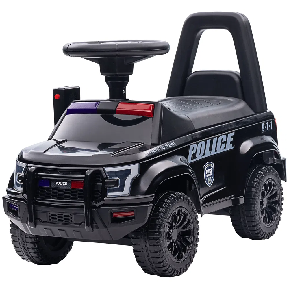 Kids Ride On Sliding Car with Hidden Under Seat Storage, Foot-to-Floor Design, Black photo 2