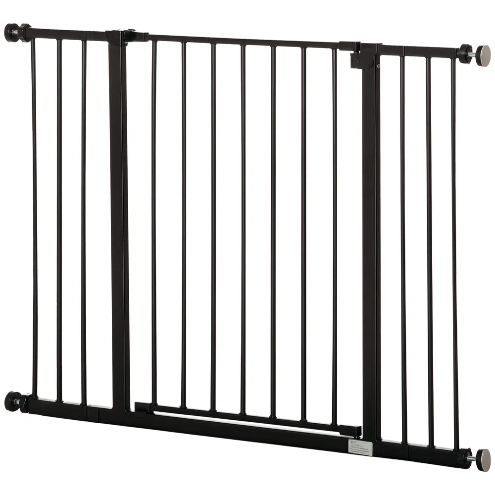 Pressure Fit Dog Gate Pet Barrier for stairs doorway, 29.9''- 42.1'' Width Black photo 2