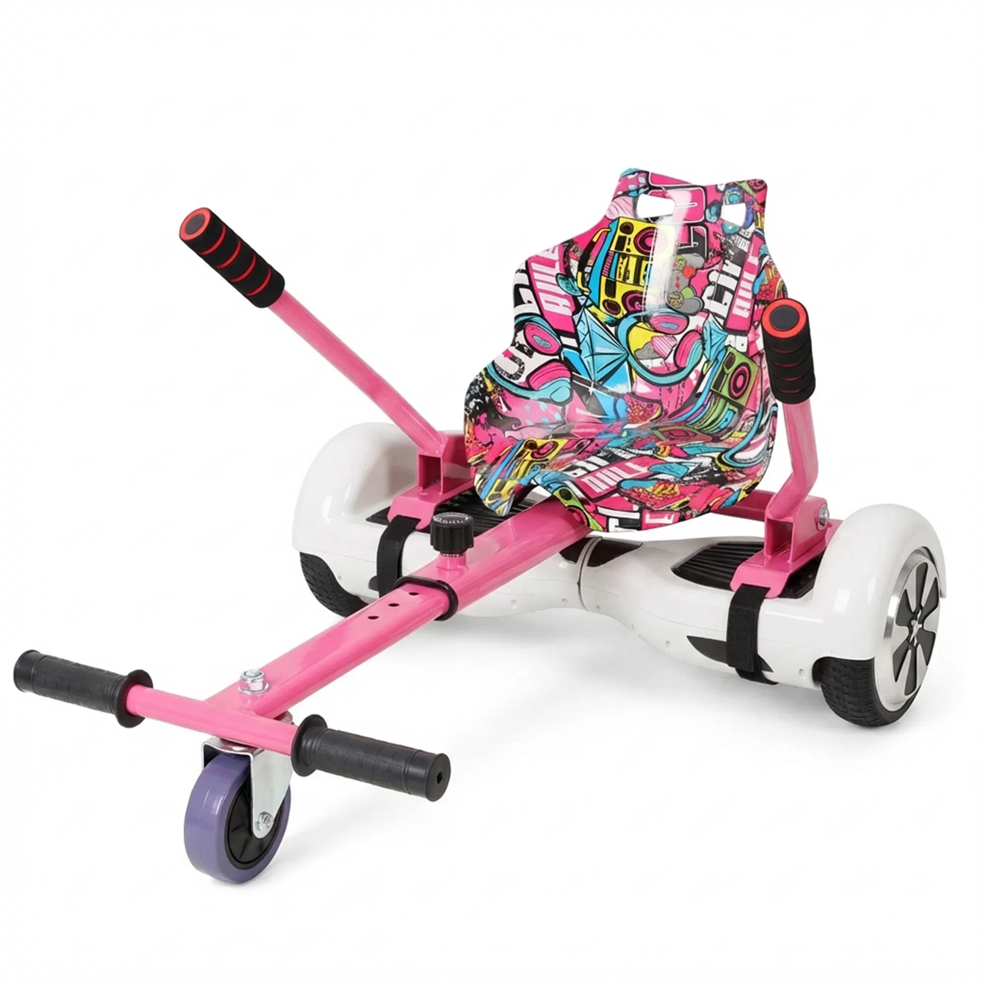 Hoverboard Seat Attachment Go-Kart,Fits 6.5" 8"10" Hoverboards,Sturdy Adjustable Off-Road Frame,Hover Cart for Family Fun,not include Hoverboard,Pink photo 1
