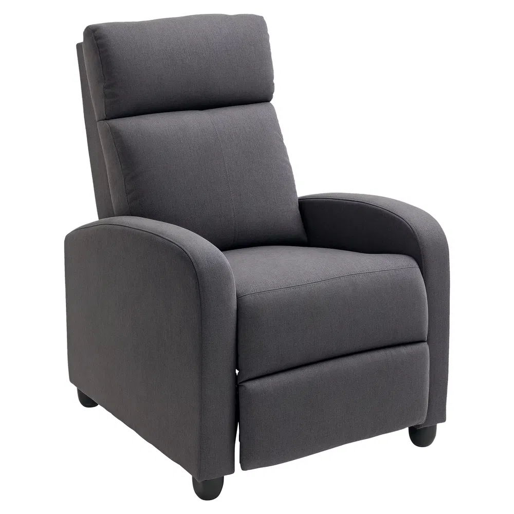 Fabric Recliner Chair Manual Home Theater Seating Single Reclining Sofa Chair with Padded Seat for Living Room, Dark Grey photo 7
