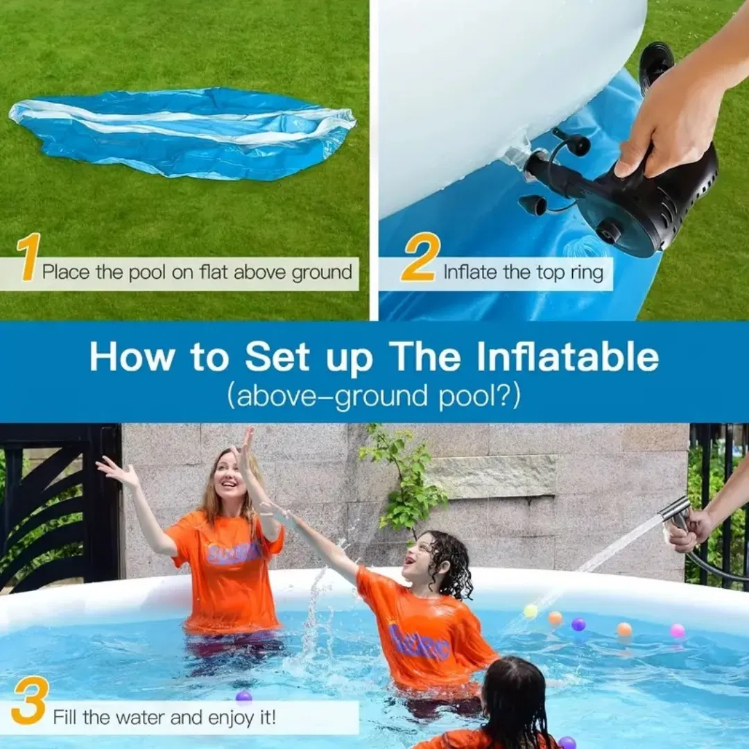 Inflatable swimming pool 244*63 butterfly inflatable coil mesh pool photo 4