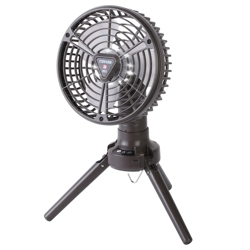 10400mah Portable Camping Fan with LED Light Rechargeable Tripod Tent Hanging Fan Lantern Portable Foldable Oscillating Table Fan with 3 Brightness 4 Speeds photo 2