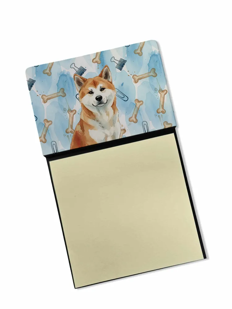 Red Akita Coworker Watercolor Sticky Note Holder Refillable Dispenser Desk Accessory 3x3 Pad Gift photo 8