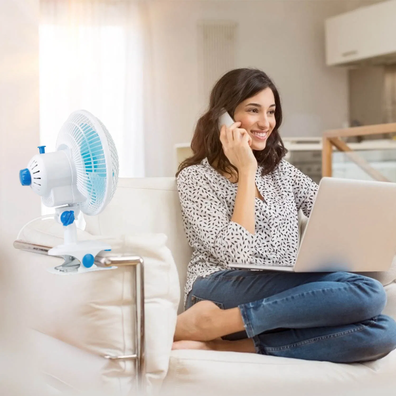 2 Speed Quiet Clip Fan, Auto Oscillation Personal Fan, Anti-Pinch Design Small Fan for Desk Wall Stroller Office Bedroom photo 2