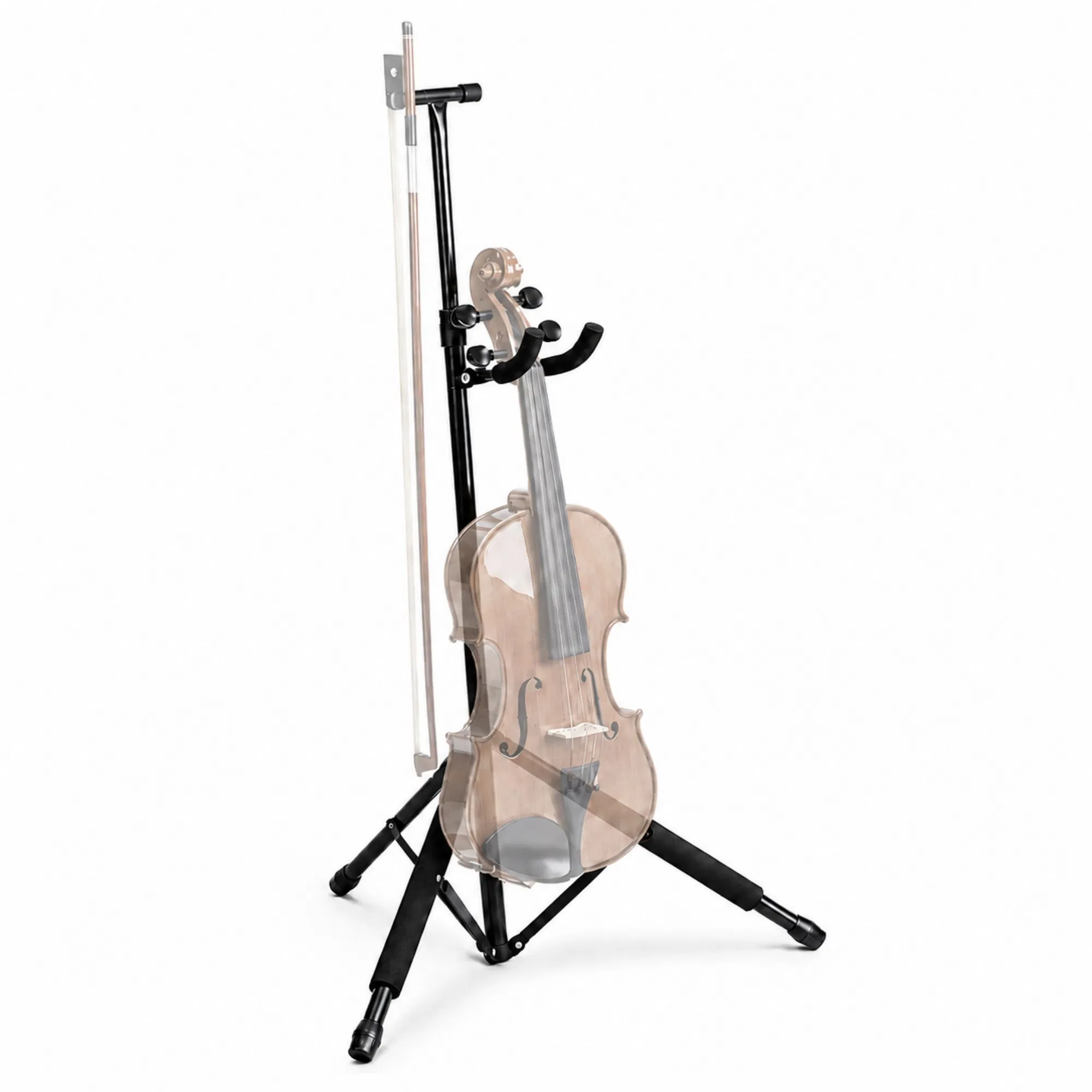 5 Core Violin Stand with Bow Holder Adjustable Heavy Duty Cello Banjo Mandolin Holder photo 1