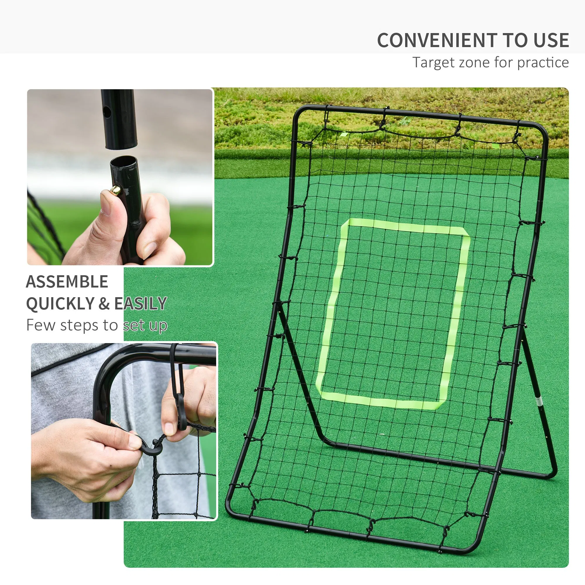 4 x 5.7ft Volleyball Rebounder Net with Strike Zone, Baseball Lacrosse Training Net for Pitching and Fielding photo 4
