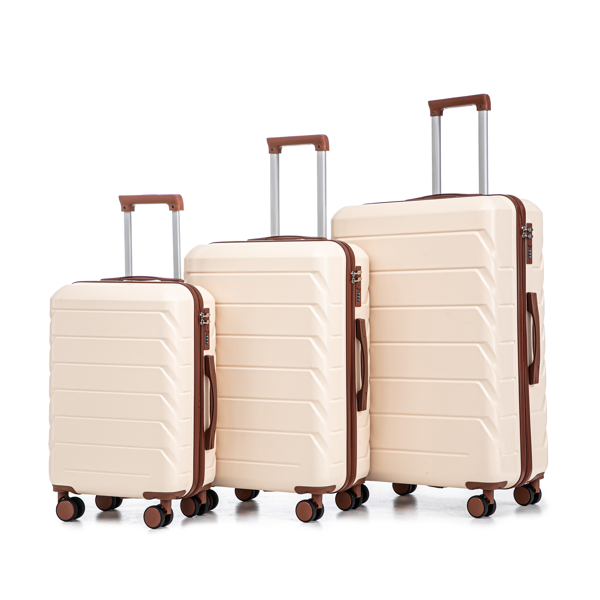 3 in 1 ABS&PC Trolley Box 20in 24in 28in Trolley Box Iron Tie Rod ABSPC Alloy Beige photo 1