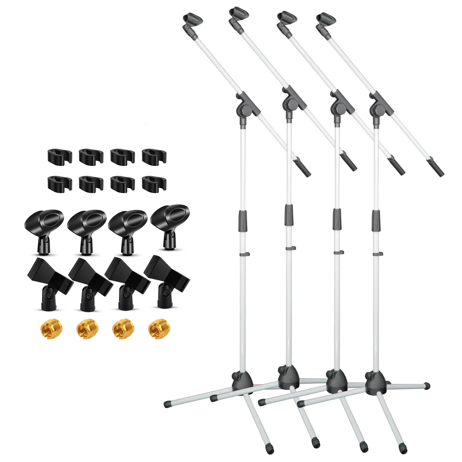 5 Core Tripod Mic Stand Floor 4Pcs Adjustable 18 to 72 Inches Sturdy Boom Arm Holder Microphone Stands Pedestal Para Microfono for Singing photo 1
