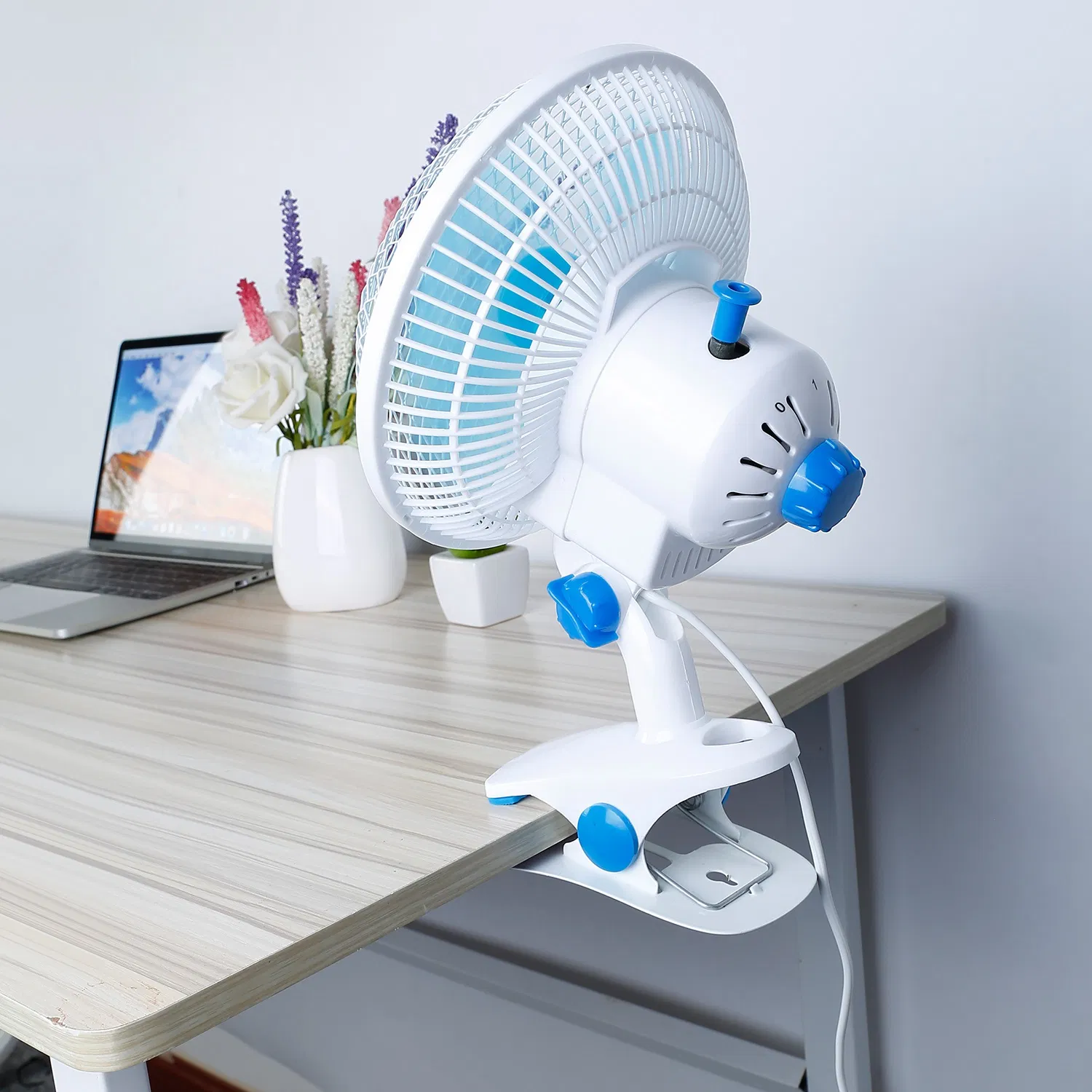 2 Speed Quiet Clip Fan, Auto Oscillation Personal Fan, Anti-Pinch Design Small Fan for Desk Wall Stroller Office Bedroom photo 3