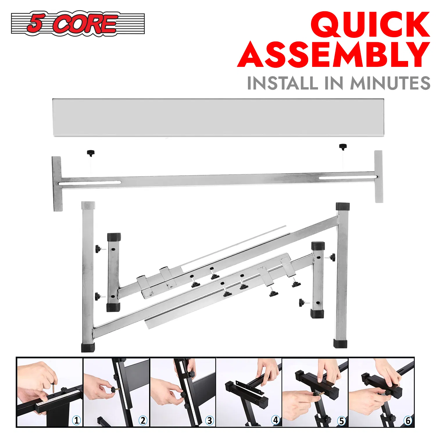 5 Core Keyboard Stand Adjustable 21 - 33" Z Style Metal Electric Piano Riser 330Lb Capacity Foldable photo 5