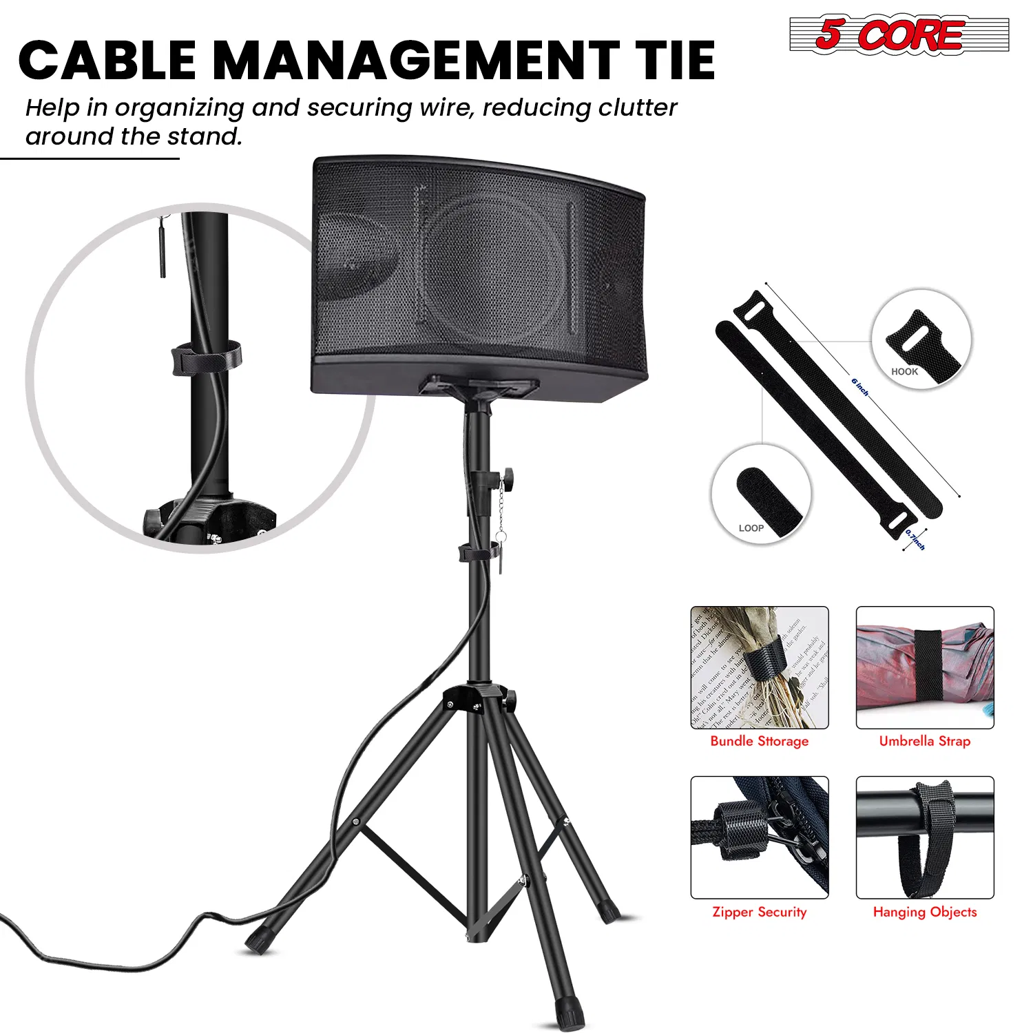 5 Core Speaker Stand Tripod Floor Adjustable Up to 48 Inch DJ Studio Monitor Stands Short Pole Mount photo 7