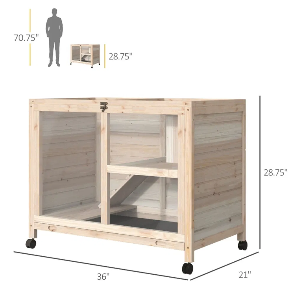 Pet cage /Wood Rabbit Hutch-Natural ( Amazon Shipping)(Prohibited by WalMart) photo 6