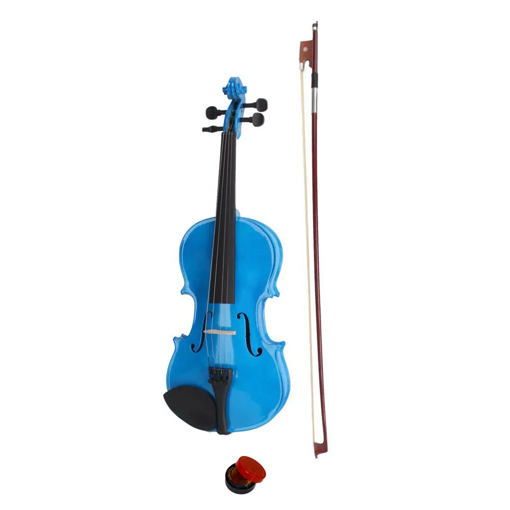 New 4/4 Acoustic Violin Case Bow Rosin Dark Blue photo 1