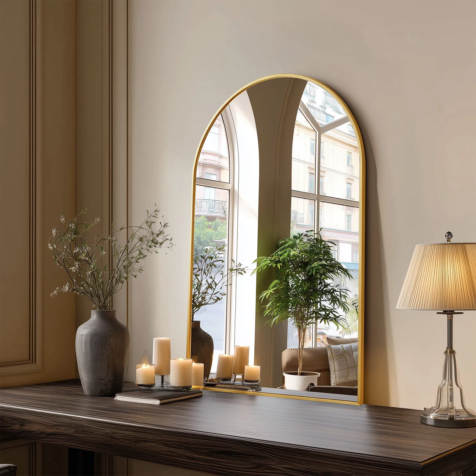 Bathroom Wall Mirror, Metal Frame Vanity Mirror for Bedroom, Entryway, Living Room photo 1