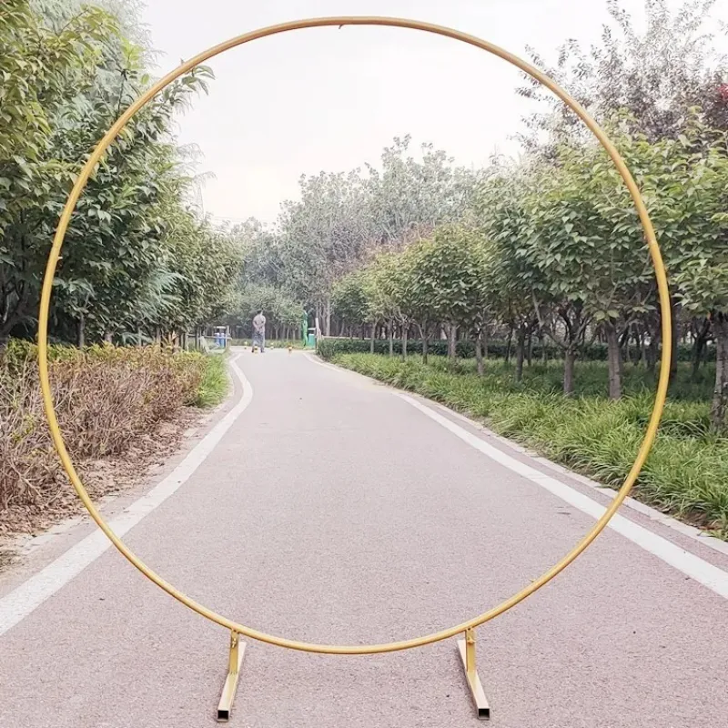 7.2FT Round Gold Balloon Arch Frame - Reusable Metal Circle Stand for Wedding Backdrop, Baby Shower Decor, Photo Booth Display - Heavy Duty Party Decor Kit with Quick Assembly DIY photo 1