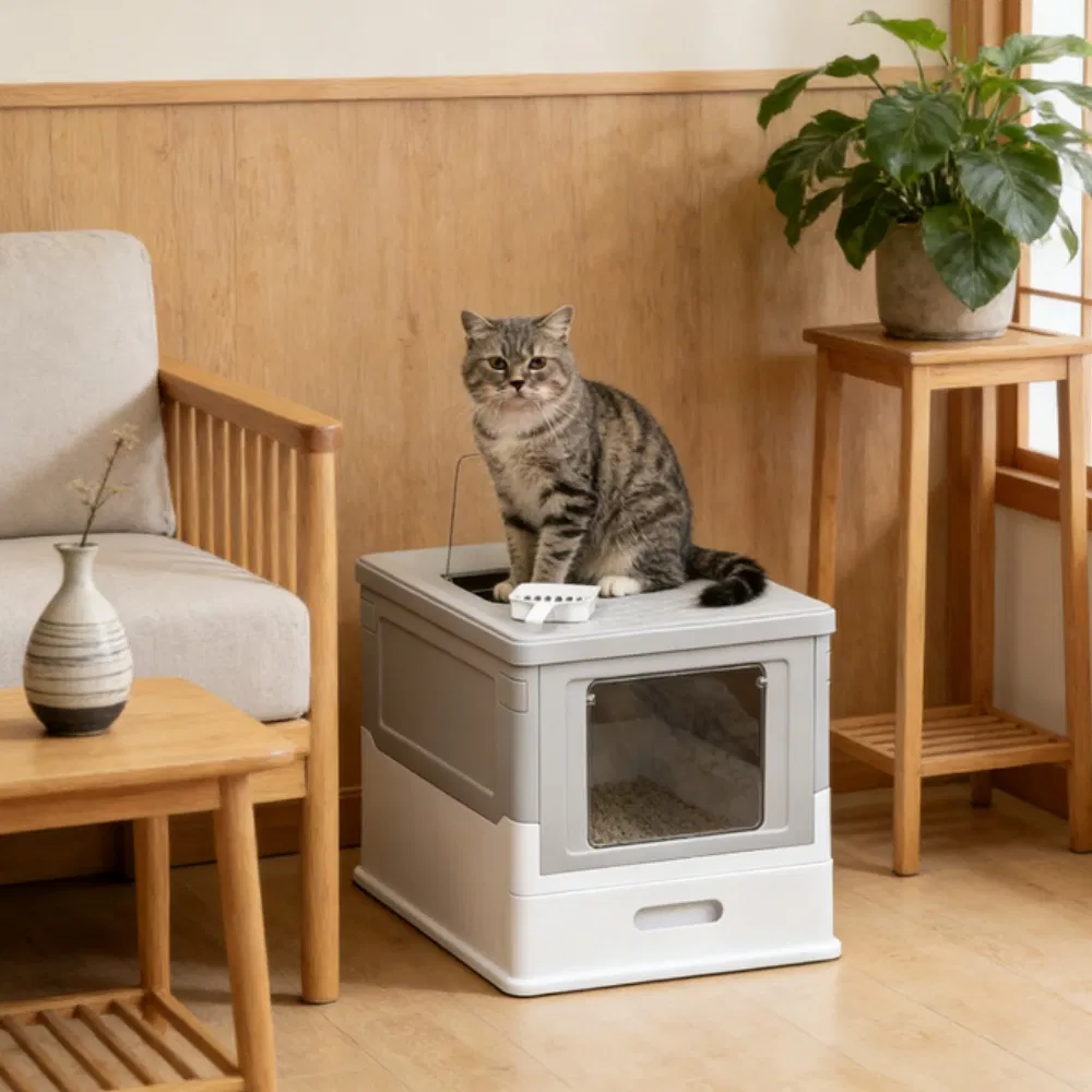 Stainless Steel Enclosed Litter Box for Cats photo 3