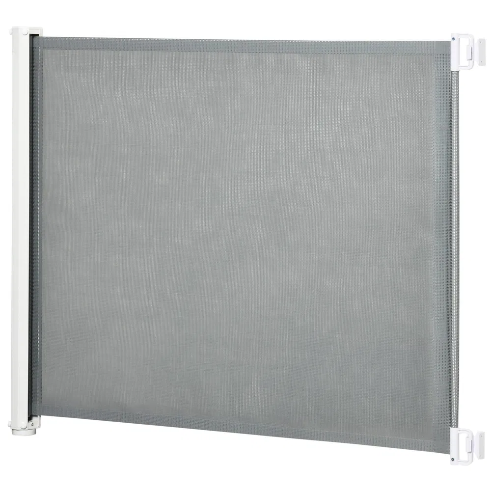 Retractable Pet Safety Barrier Gate, Flexible and Extensible for Stairways Doorways Hallways, Grey photo 2