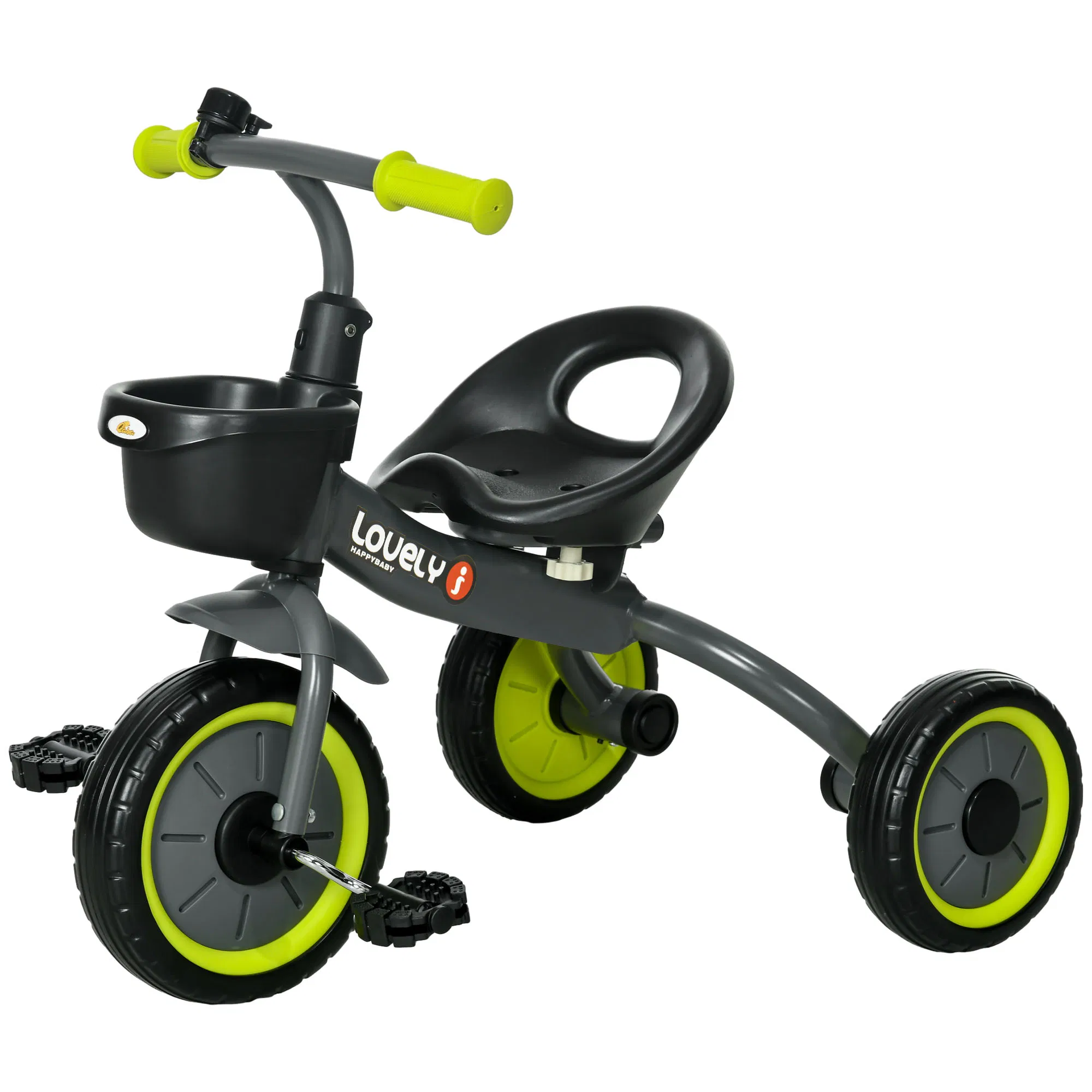 Tricycle for Toddler 2-5 Year Old Girls and Boys, Toddler Bike with Adjustable Seat, Basket, Bell, Black photo 1
