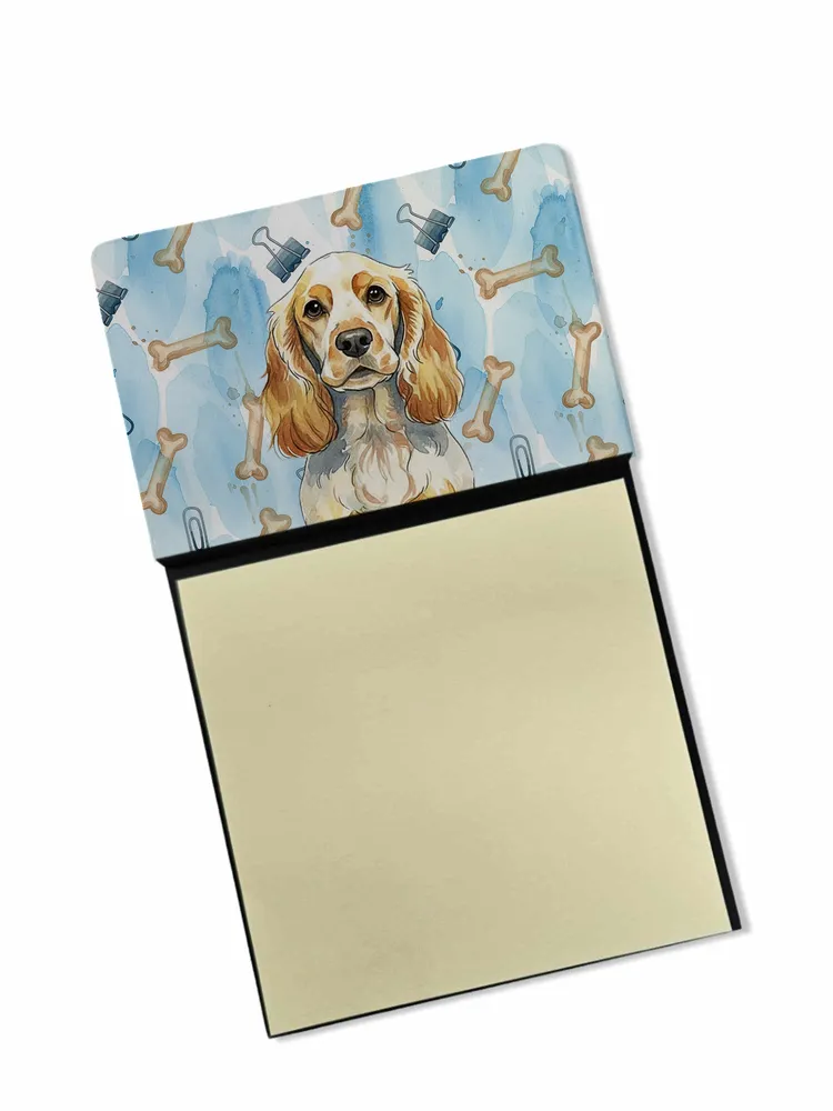 Lemon Roan English Cocker Spaniel Coworker Watercolor Sticky Note Holder Refillable Dispenser Desk Accessory 3x3 Pad Gift photo 8