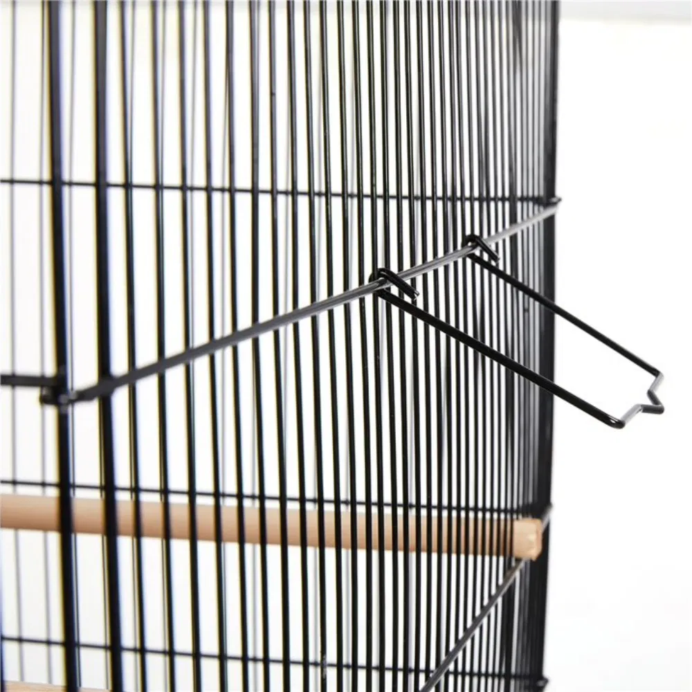 30.5'' Metal Cage with Wood Perches for Small birds, Black photo 6