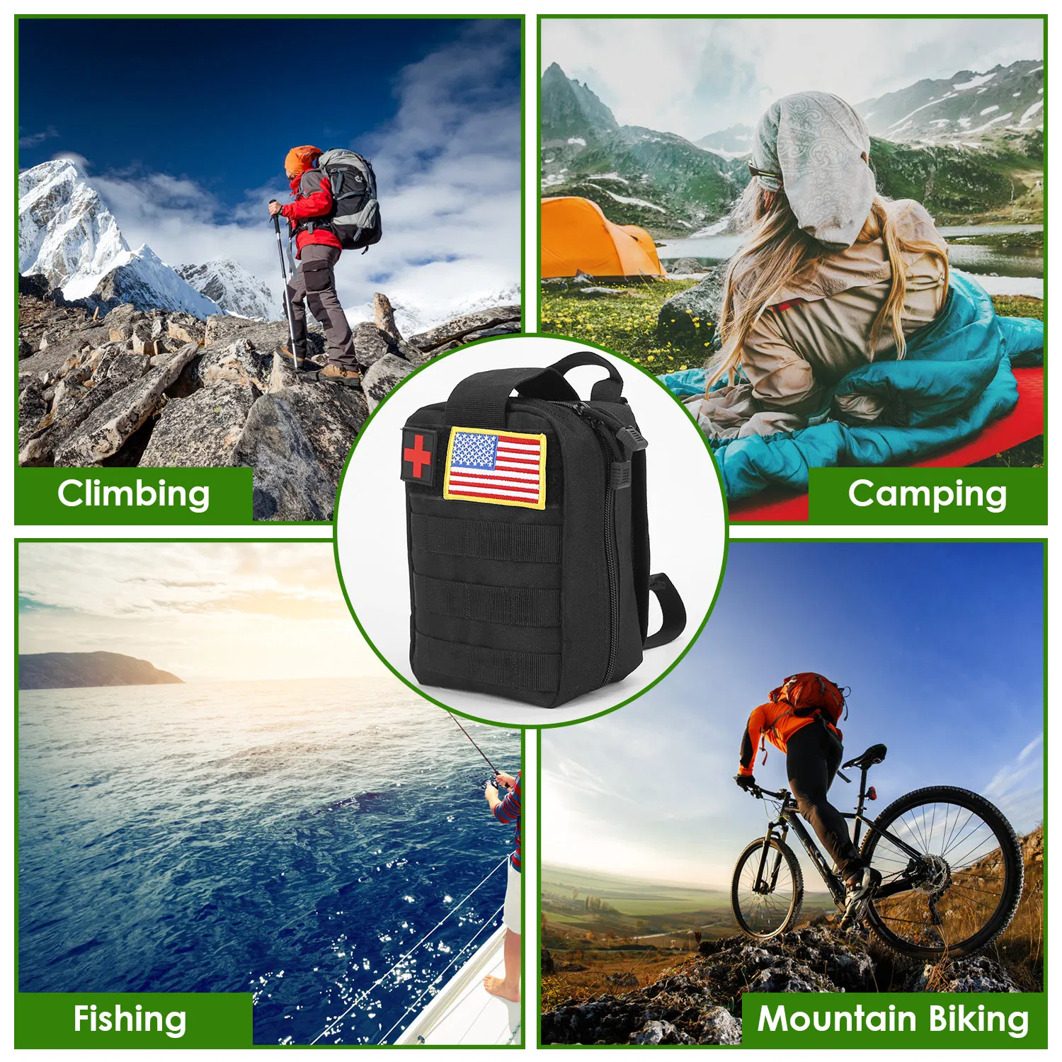 47Pcs Emergency Survival Kit Survival EDC Gear Equipment Tool First Aid Supplies Kit Tools with Pouch for Hiking Hunting Disaster Camping Adventure photo 3