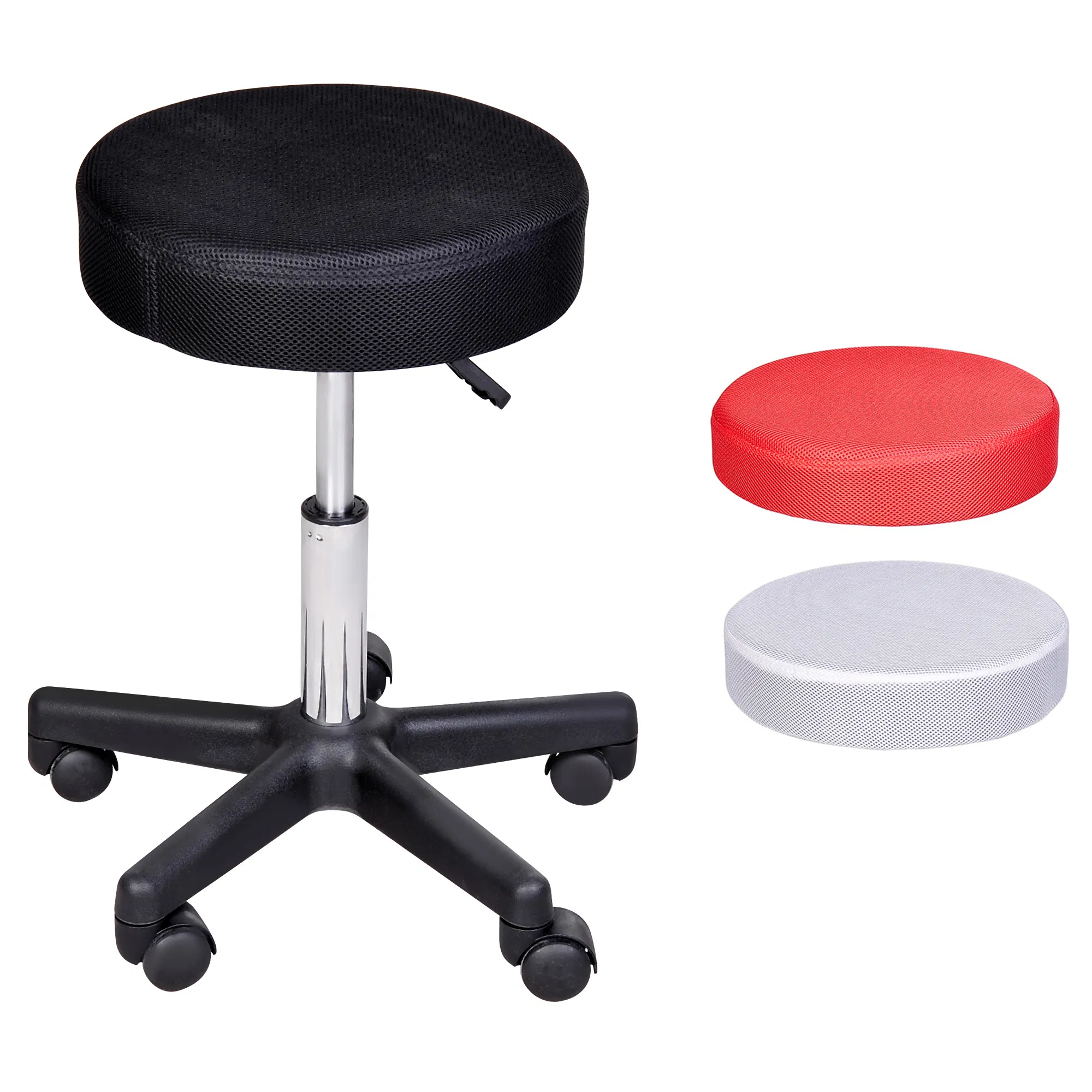 Salon Spa Stool Adjustable Height Rolling Chair Multi Color Comfort Double Nets Cloth Sponge photo 1