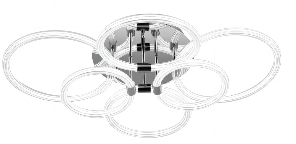 Modern LED, Flush Mount Ceiling Light with Dimmable Remote Control, 6Rings Acrylic Fixture for Bedroom, Living Room, Kitchen, Office Lamps (6 Heads)[Unable ship weekends, TK/TEMU only for pickup] photo 2